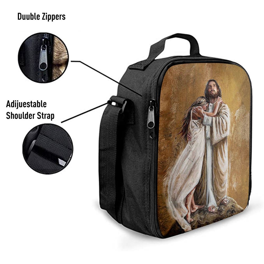 Jesus Hug In The Arms Of His Love Lunch Bag, Christian Lunch Box For School, Picnic
