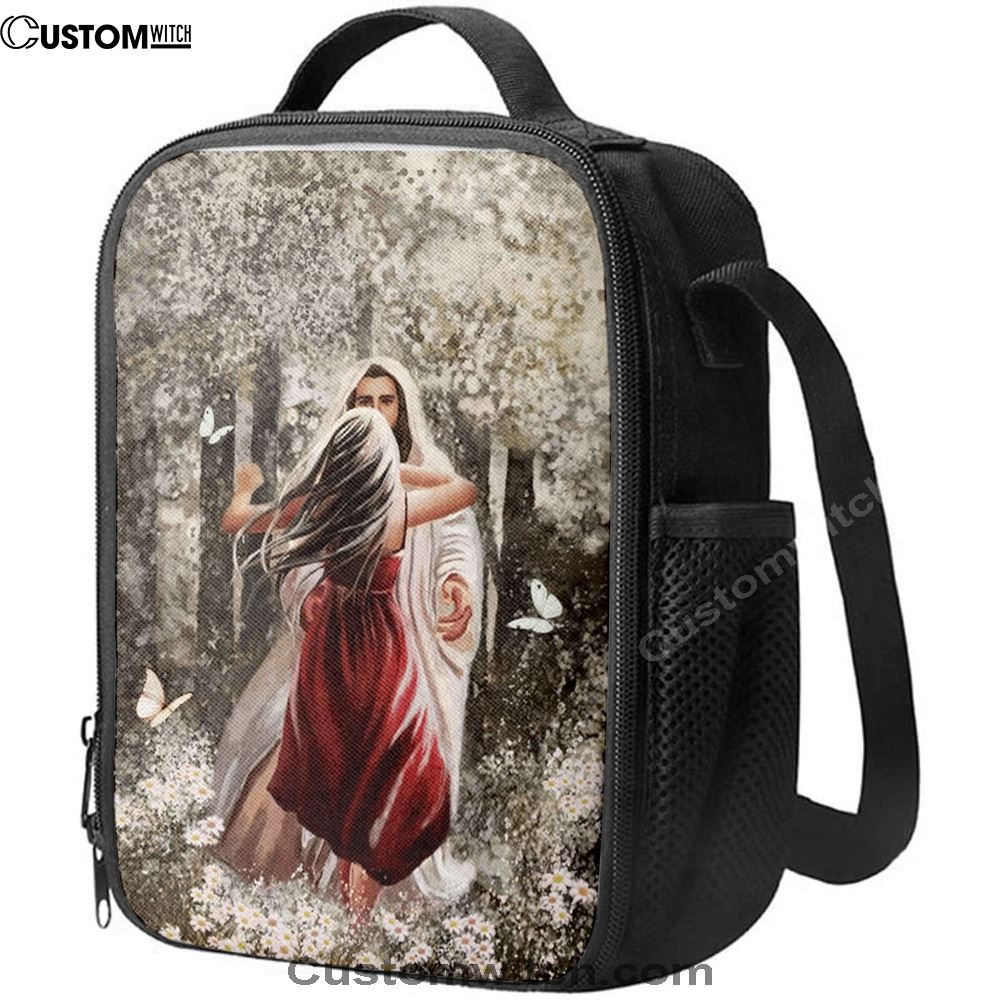 Jesus Hugging Girl Lunch Bag, Christian Lunch Box For School, Picnic