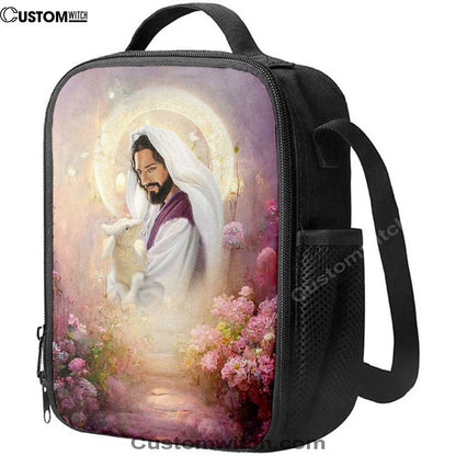 Jesus Hugging Lamb Lunch Bag - Jesus Art, Christian Lunch Box For School, Picnic