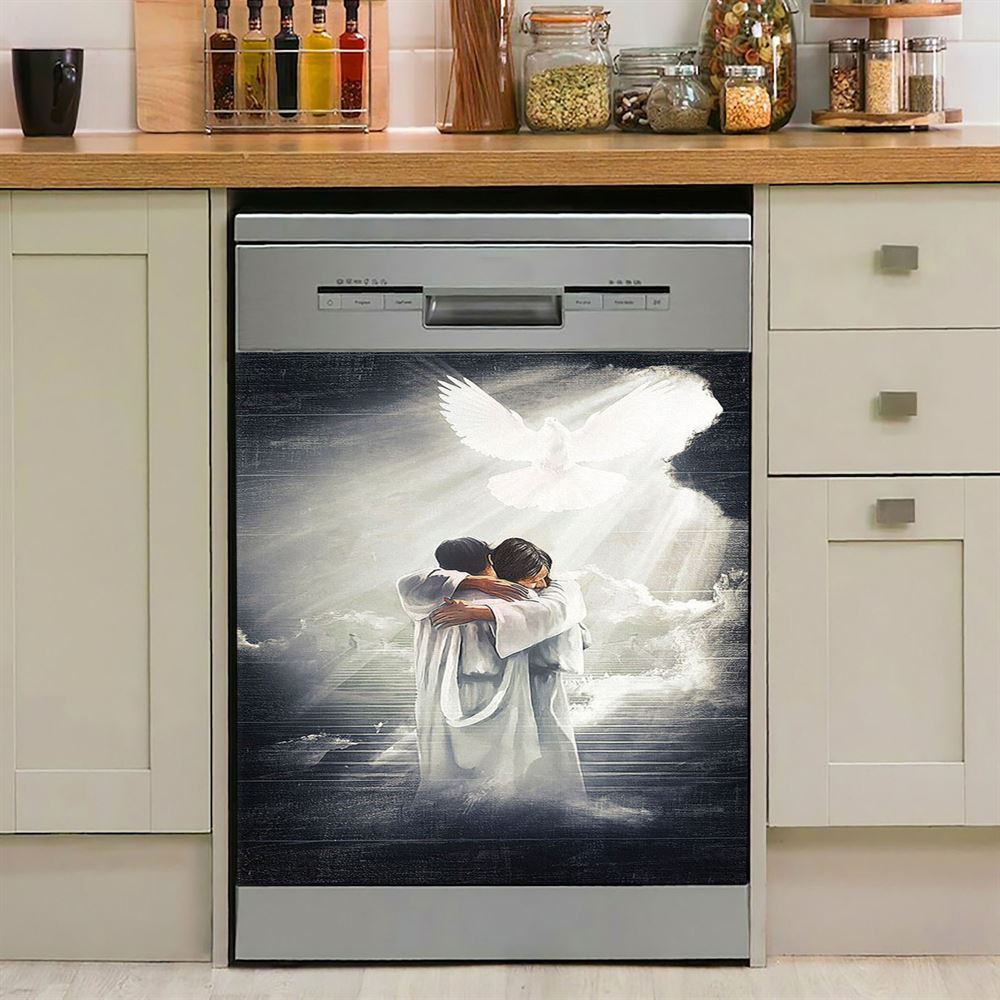 Jesus Hugging Man Dove Dishwasher Cover, Christian Dishwasher Stickers ...