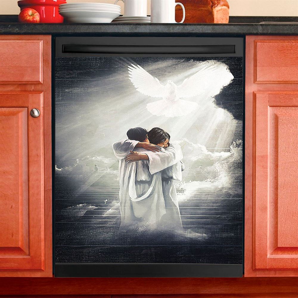 Jesus Hugging Man Dove Dishwasher Cover, Christian Dishwasher Stickers ...