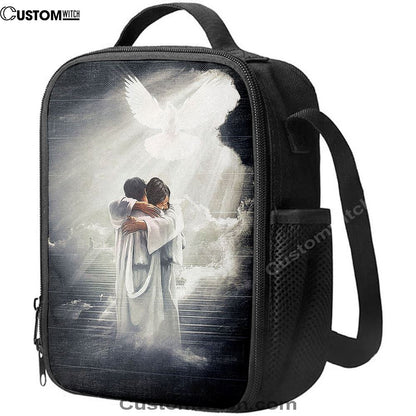 Jesus Hugging Man Dove Lunch Bag, Christian Lunch Box For School, Picnic