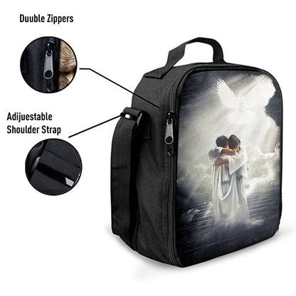 Jesus Hugging Man Dove Lunch Bag, Christian Lunch Box For School, Picnic