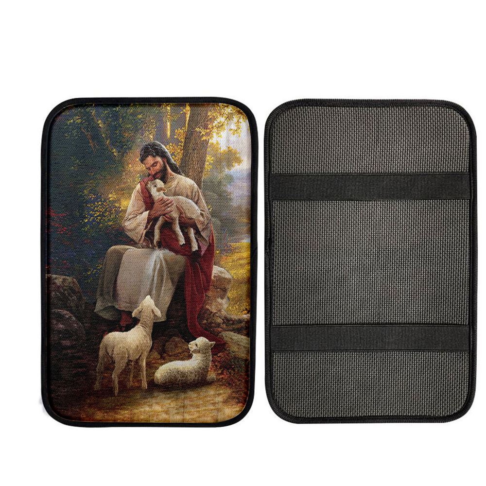 Jesus Hugs Lamb Of God Car Center Console Cover, God Car Armrest Accessories