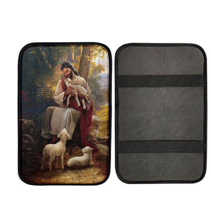 Jesus Hugs Lamb Of God Car Center Console Cover, God Car Armrest Accessories