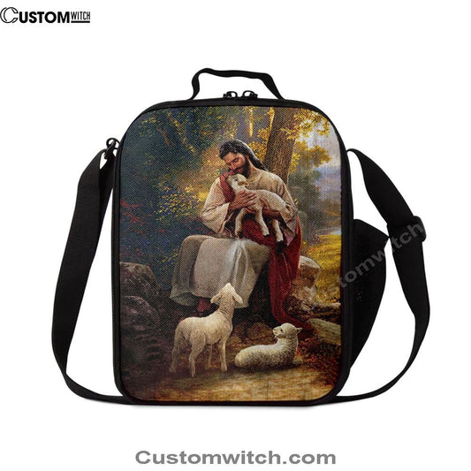 Jesus Hugs Lamb Of God Lunch Bag, Christian Lunch Box For School, Picnic