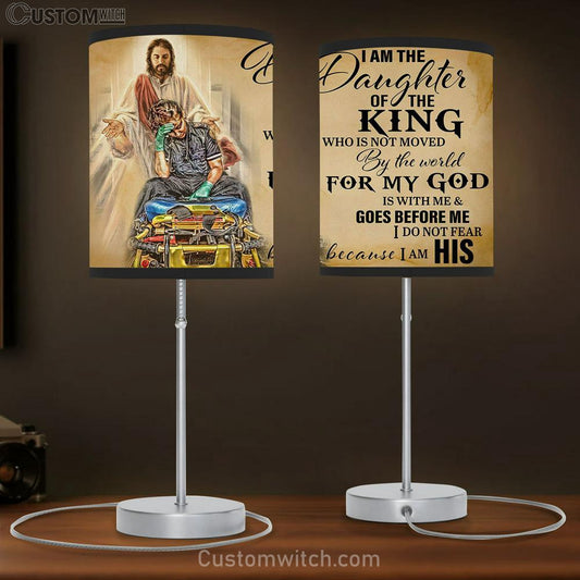 Jesus I Am The Daughter Of The King Table Lamb Prints - Jesus Christ Table Lamb - Christian Table Lamb Prints