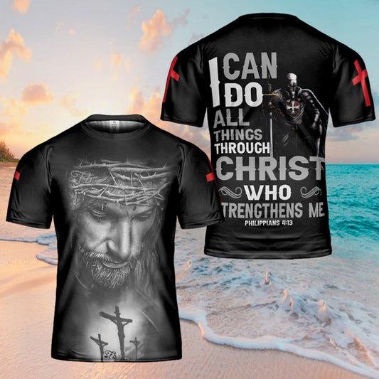Jesus I Can Do All Things Through Christ All Over Print 3D T Shirt For Men And Women, Christian T-Shirt, Faith Shirt