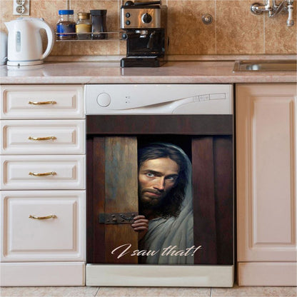 Jesus I Saw That Dishwasher Cover , Jesus Dishwasher Stickers, Jesus Kitchen Decor