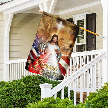 Jesus I Trust In You House Flags, Christian Flag, Scripture Flag, Garden Banner