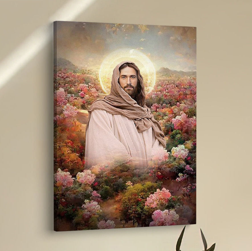 Jesus In Flowers Canvas Pictures - Jesus Art Prints - Jesus Art - Christian Home Decor