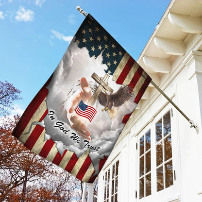 Jesus In God We Trust American House Flags, Christian Flag, Scripture Flag, Garden Banner