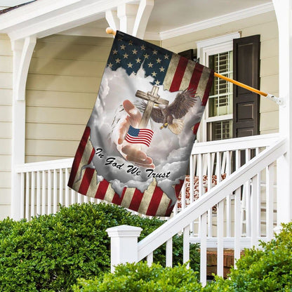 Jesus In God We Trust American House Flags, Christian Flag, Scripture Flag, Garden Banner