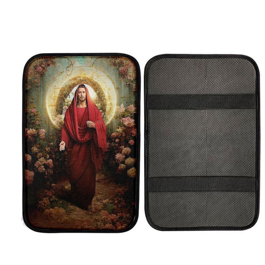 Jesus In His Majesty And Power Car Center Console Cover, Cross Car Interior Accessories