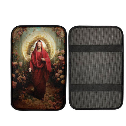 Jesus In His Majesty And Power Car Center Console Cover, God Car Armrest Accessories