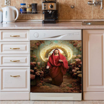 Jesus In His Majesty And Power Dishwasher Cover , Jesus Dishwasher Stickers, Jesus Kitchen Decor