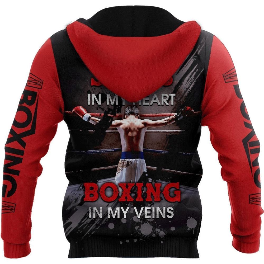 Jesus In My Heart Boxing In My Veins God 3D Hoodie For Man And Women, Jesus Printed 3D Hoodie