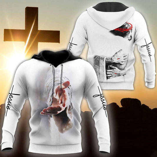 Jesus In The Arms Of Lord God 3D Hoodie For Man And Women, Jesus Printed 3D Hoodie