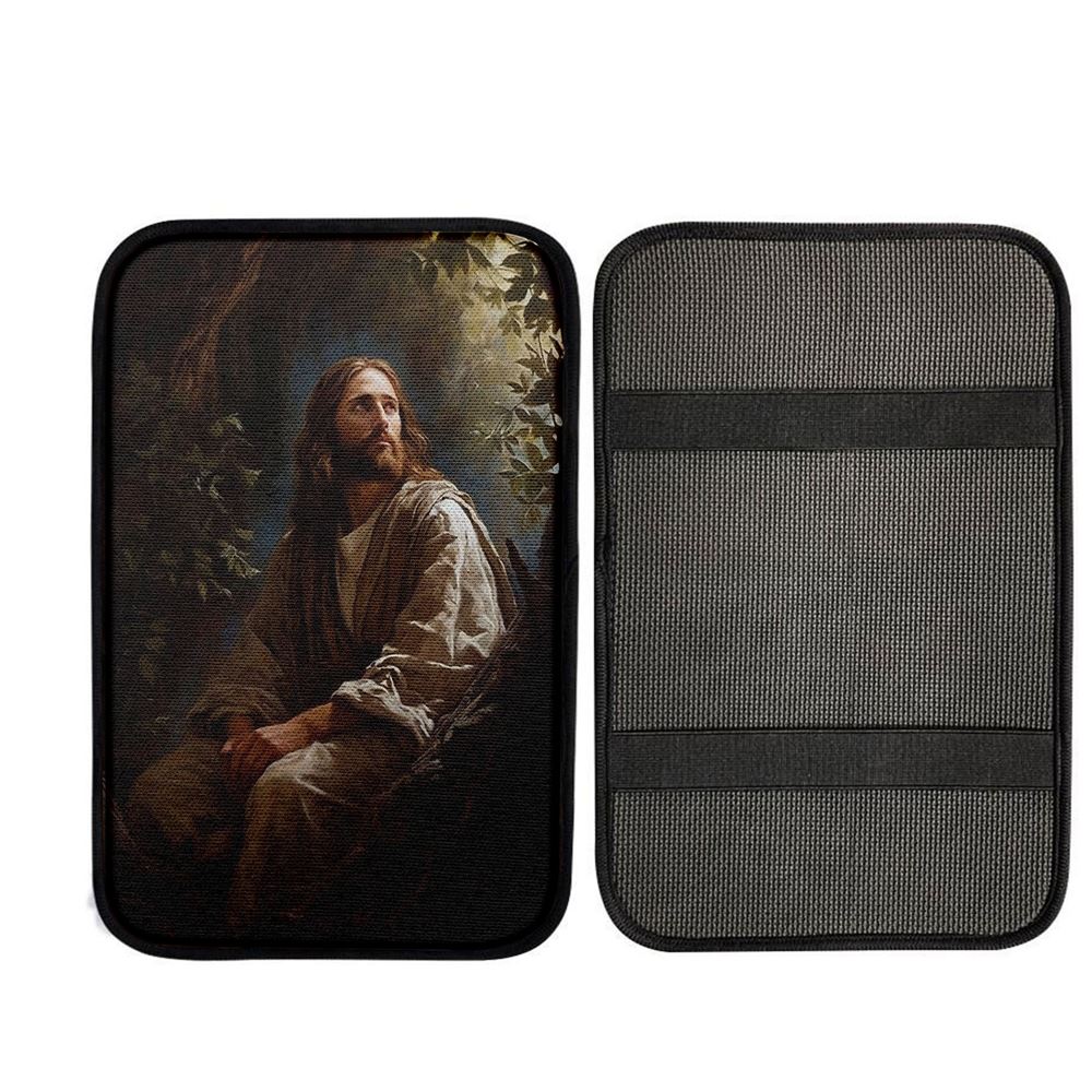 Jesus In The Tree In The Style Of Lush Brushstr 66 Car Center Console Cover, God Car Armrest Accessories