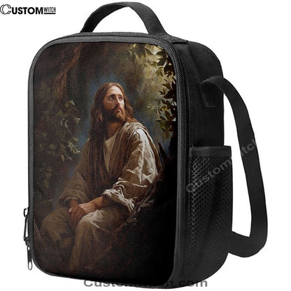 Jesus In The Tree In The Style Of Lush Brushstr 66 Lunch Bag, Christian Lunch Box For School, Picnic