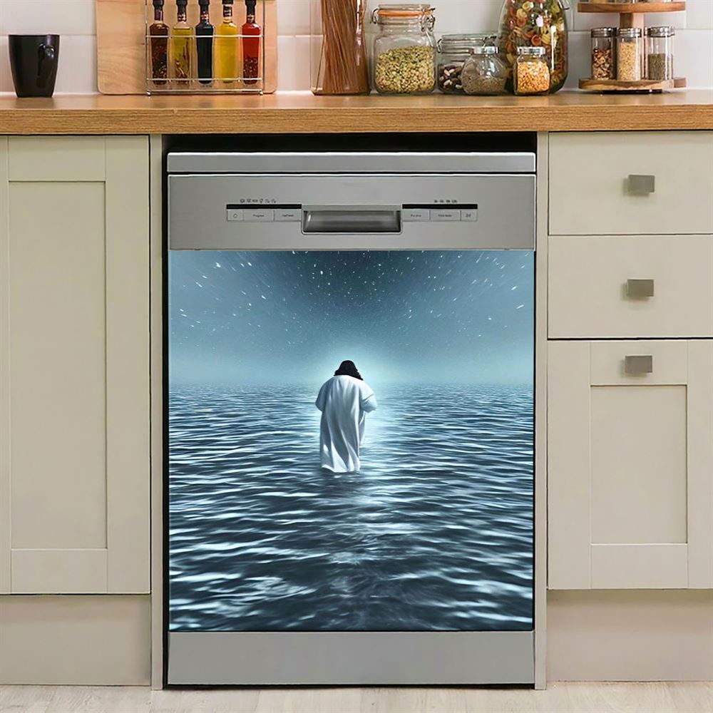 Jesus In The Water Dishwasher Cover , Christian Dishwasher Stickers, Jesus Kitchen Decor
