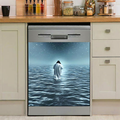 Jesus In The Water Dishwasher Cover , Christian Dishwasher Stickers, Jesus Kitchen Decor