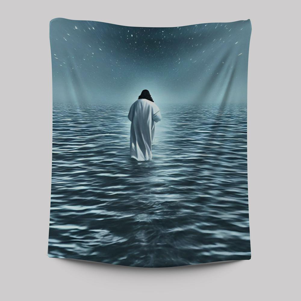Jesus In The Water Tapestry Pictures - Christian Wall Art - Jesus Tapestry Art