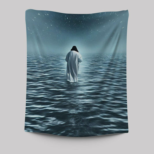 Jesus In The Water Tapestry Pictures - Christian Wall Art - Jesus Tapestry Art
