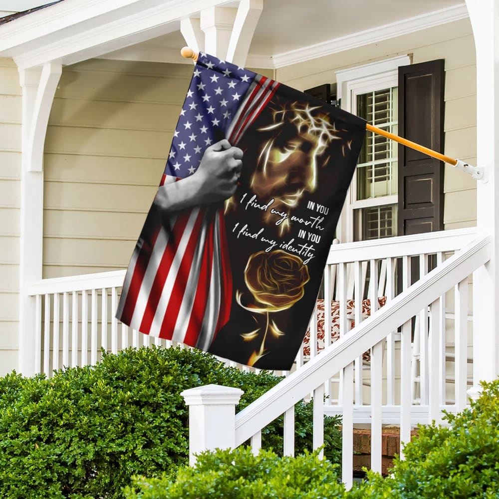 Jesus In You I Find My Worth My Identity American House Flag, Christian Flag, Christian Flag, Scripture Flag, Garden Banner