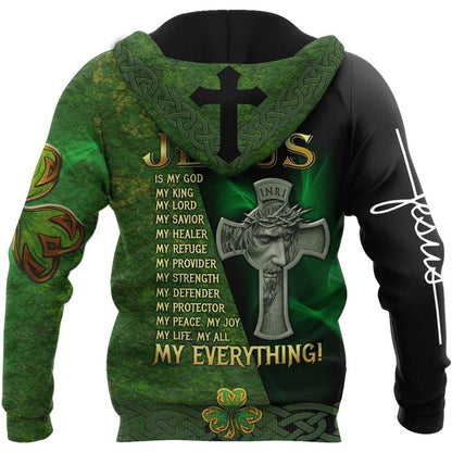 Jesus Irish Saint Patrick Day God 3D Hoodie For Man And Women, Jesus Printed 3D Hoodie