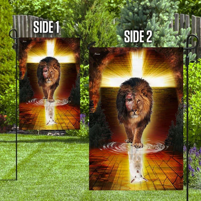 Jesus Is Alive The Lion And The Lamb Jesus Christ Lion And Lamb House Flags, Christian Flag, Scripture Flag, Garden Banner
