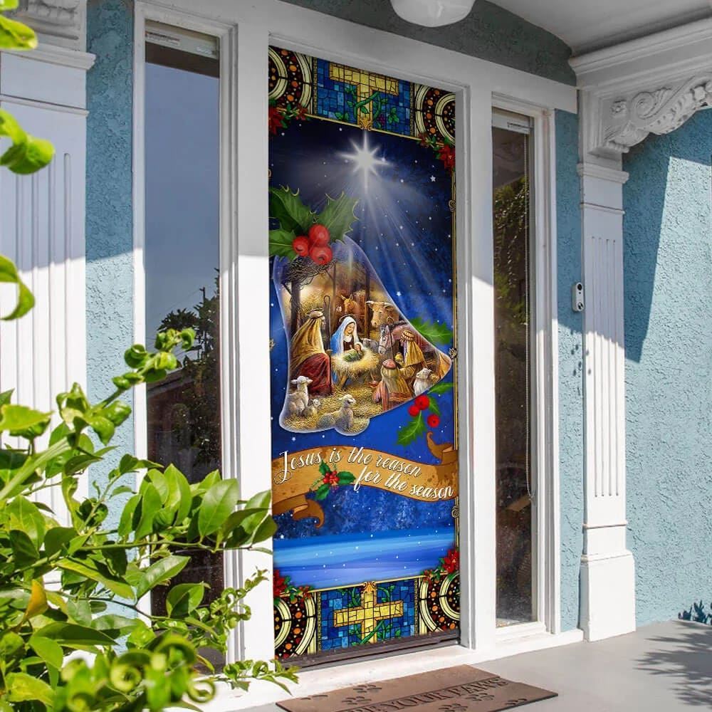 Jesus Is Born Door Cover 2, Christian Door Decor, Door Christian Church, Christian Door Plaques