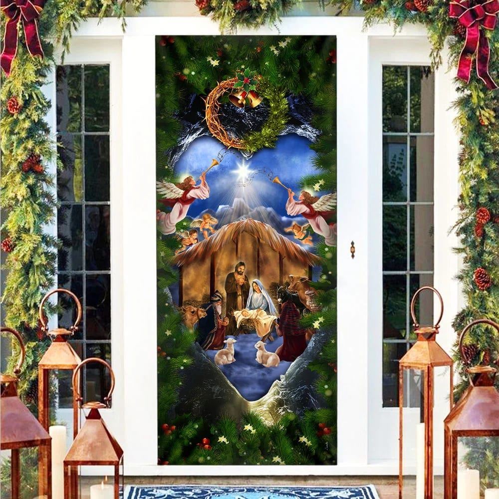 Jesus Is Born Nativity Of Jesus Door Cover, Christian Door Decor, Door Christian Church, Christian Door Plaques