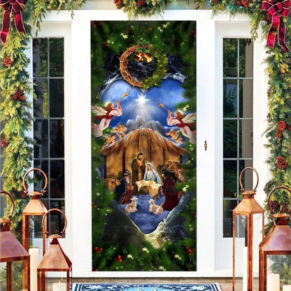 Jesus Is Born Nativity Of Jesus Door Cover, Christian Door Decor, Door Christian Church, Christian Door Plaques