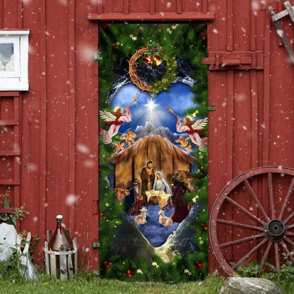 Jesus Is Born Nativity Of Jesus Door Cover, Christian Door Decor, Door Christian Church, Christian Door Plaques