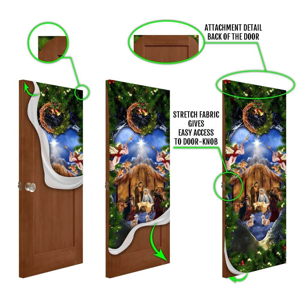 Jesus Is Born Nativity Of Jesus Door Cover, Christian Door Decor, Door Christian Church, Christian Door Plaques