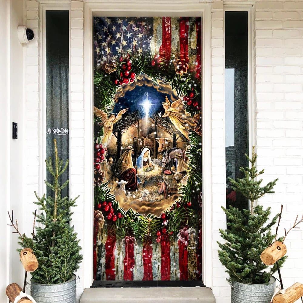 Jesus Is Born, Nativity Of Jesus Door Cover, Christian Door Decor, Door Christian Church, Christian Door Plaques