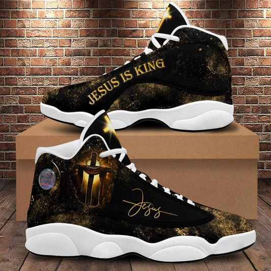 Jesus Is King Cross Art Print Jd13 Shoes For Man And Women, Christian Basketball Shoes, Gift For Christian, God Shoes