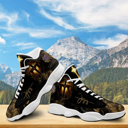 Jesus Is King Cross Art Print Jd13 Shoes For Man And Women, Christian Basketball Shoes, Gift For Christian, God Shoes