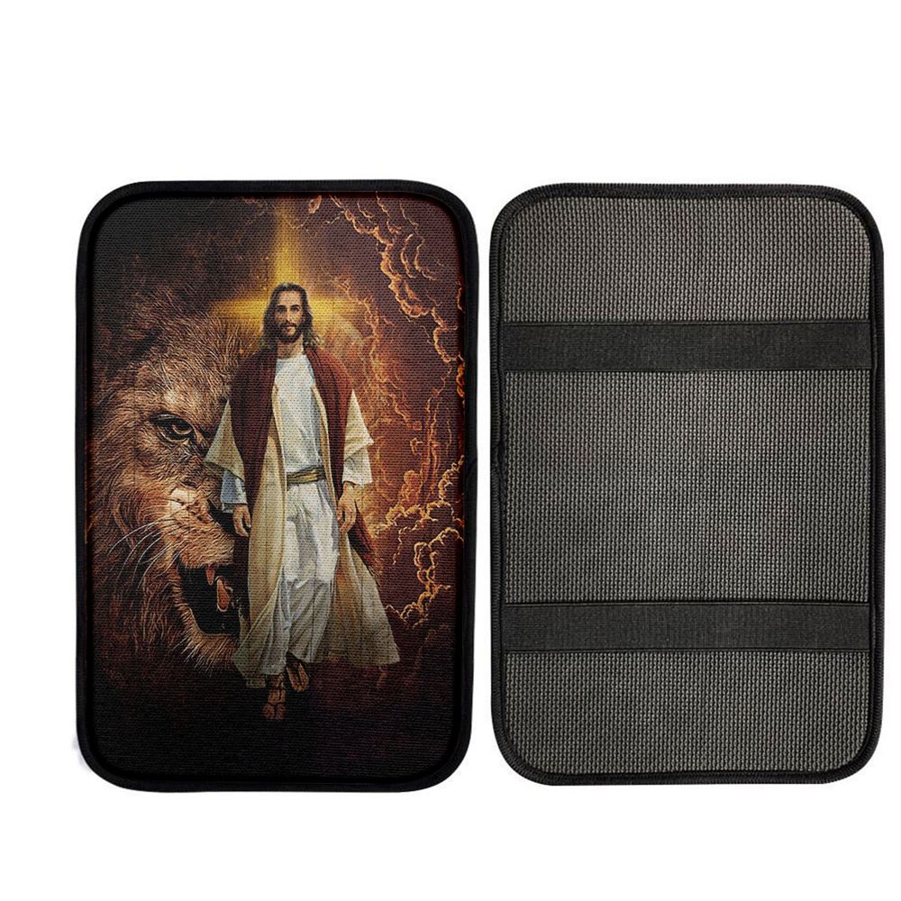 Jesus Is King Lion Of Judah Car Center Console Cover, God Car Armrest Accessories