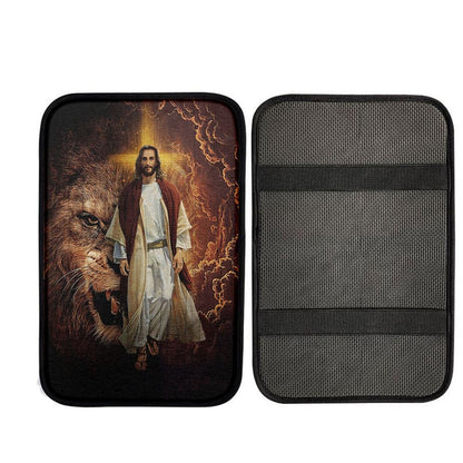 Jesus Is King Lion Of Judah Car Center Console Cover, God Car Armrest Accessories