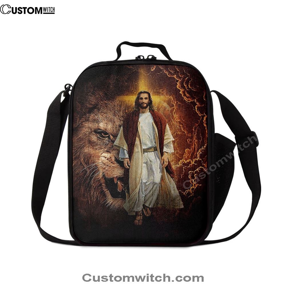 Jesus Is King Lion Of Judah Lunch Bag, Christian Lunch Box For School, Picnic