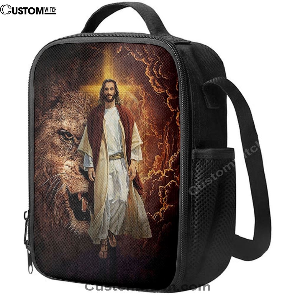 Jesus Is King Lion Of Judah Lunch Bag, Christian Lunch Box For School, Picnic
