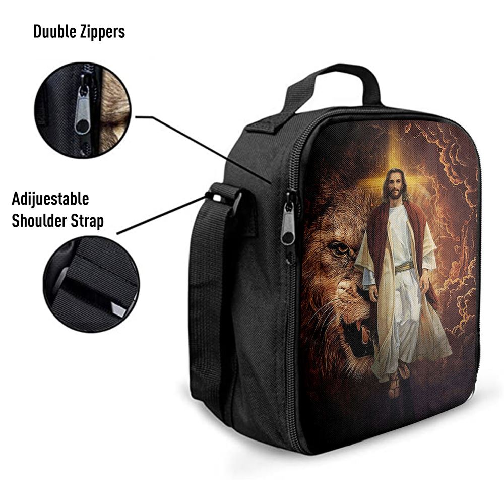 Jesus Is King Lion Of Judah Lunch Bag, Christian Lunch Box For School, Picnic