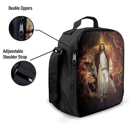Jesus Is King Lion Of Judah Lunch Bag, Christian Lunch Box For School, Picnic