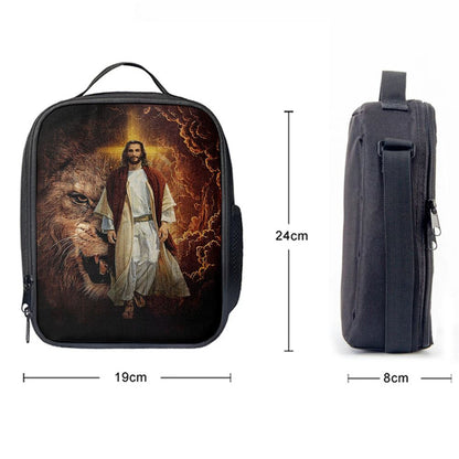 Jesus Is King Lion Of Judah Lunch Bag, Christian Lunch Box For School, Picnic