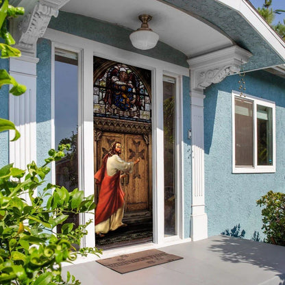 Jesus Is Knocking At The Door Door Cover, Christian Door Decor, Door Christian Church, Christian Door Plaques