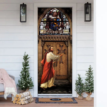 Jesus Is Knocking At The Door Door Cover, Christian Door Decor, Door Christian Church, Christian Door Plaques