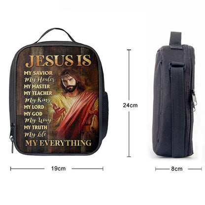 Jesus Is My Everything Lunch Bag - Crown Of Thorn Jesus Is My Savior Lunch Bag, Christian Lunch Box For School, Picnic