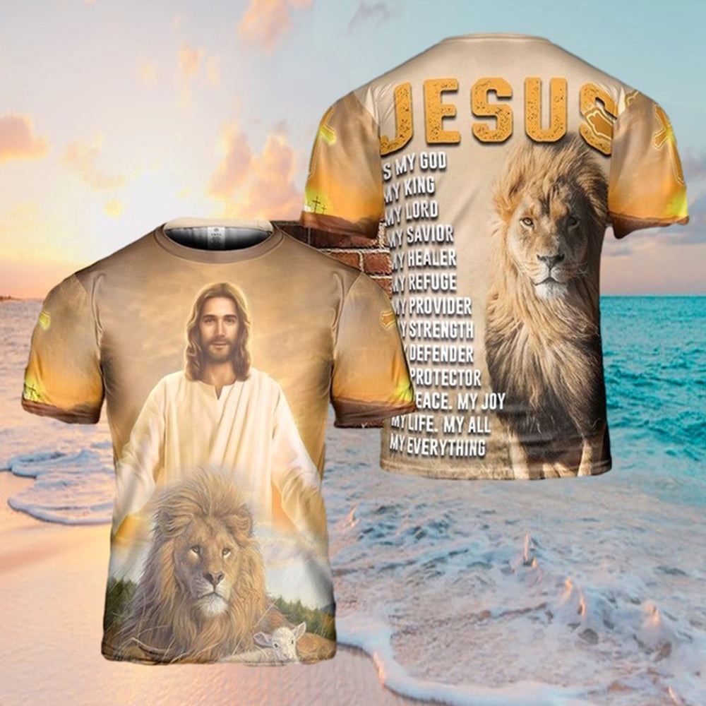 Jesus Is My God All Over Print 3D T Shirt For Men And Women, Christian T-Shirt, Faith Shirt